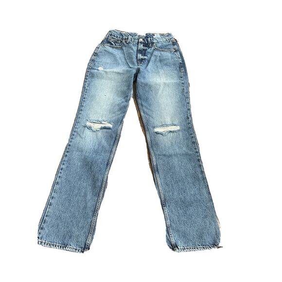 Womens Good American Size 6 (28) Good 90's Icon Jeans Distressed Indigo Blue NWT - Picture 1 of 9